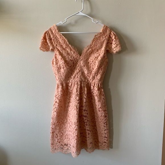 Erin Fetherston Alicia Lace Dress Peach 6 NWT $255 (k4) - Picture 2 of 6
